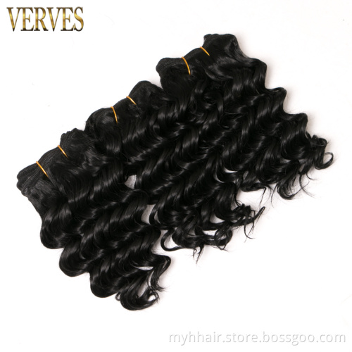 10 Pcs Deep wave 8 inch Black Synthetic Hair weaving 50g/pcs Hair Weaving Bundles Braiding Crochet Hair Extension